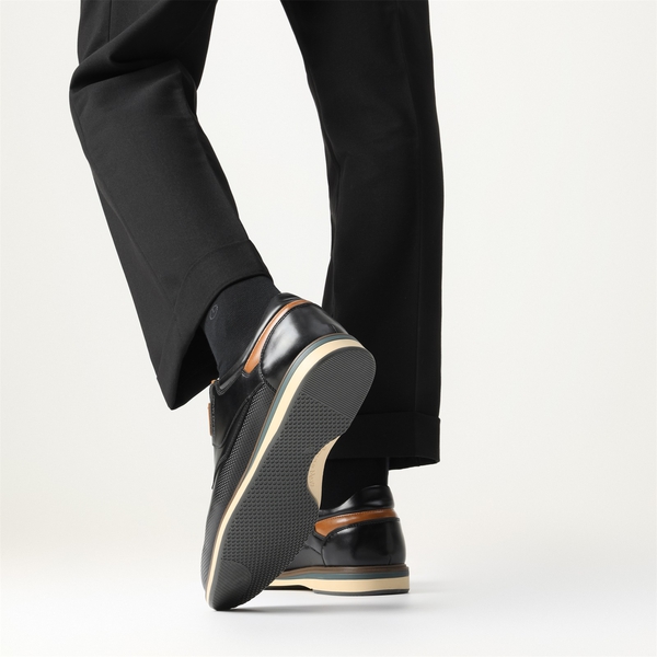 Men's Plain Toe Smart Dress Sneakers - BLACK - 8